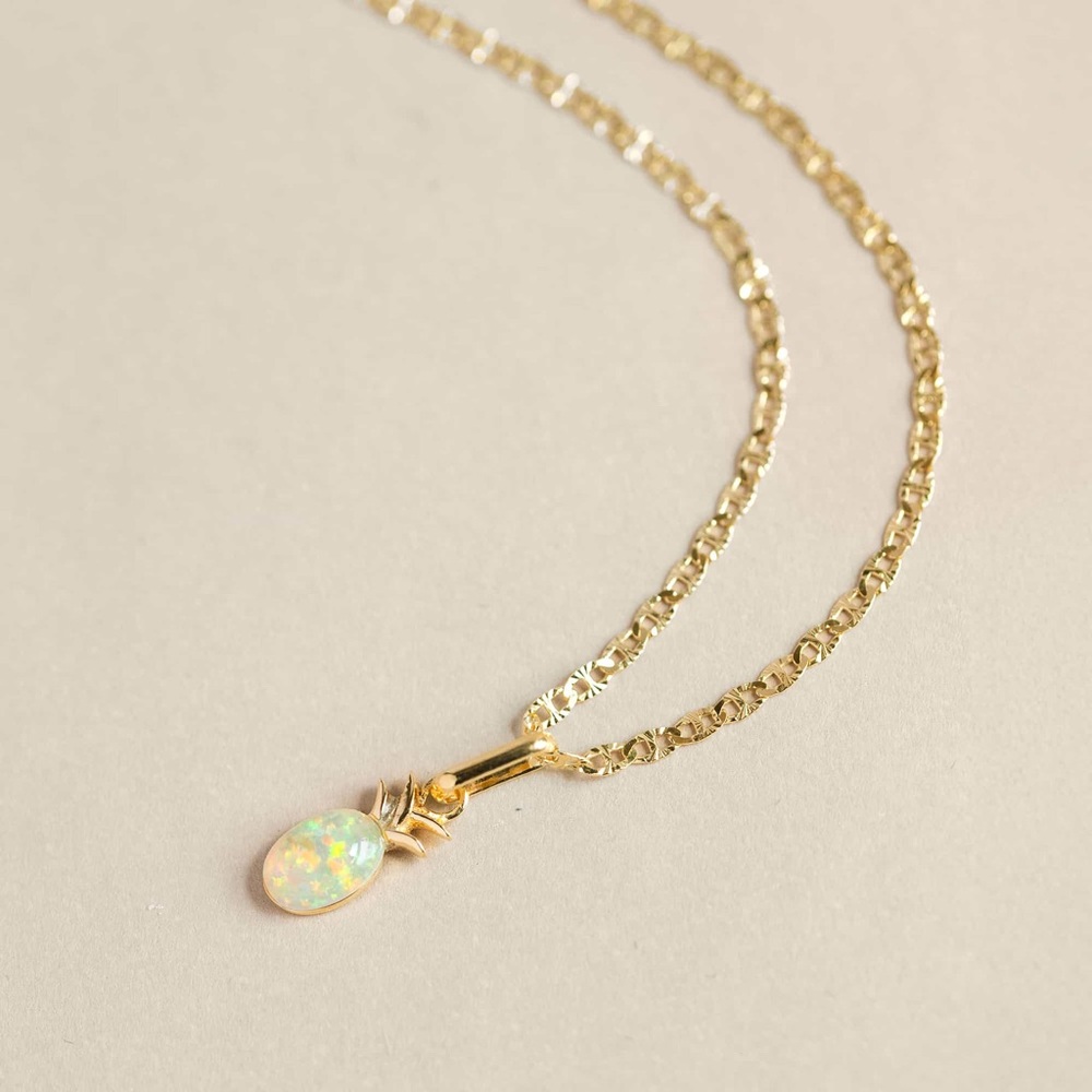 AMYO OPAL PINEAPPLE Diamond-Cut Mariner Anchor Link Necklace